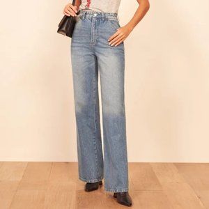 Reformation NWT 70"s Wide Leg Jean in Largo Wash